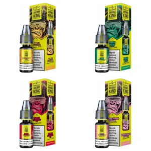 Liquid Aroma King Gorilla Salt 10 ml 20 mg – smaki Apple Peach Pear, Fresh Menthol Mojito, Triple Strawberry Ice i White Peach Raspberry