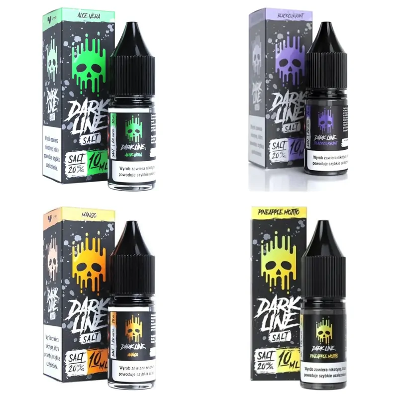 Liquid Dark Line Salt 10 ml 20 mg – smaki Aloe Vera, Blackcurrant, Mango i Pineapple Mojito