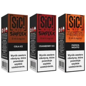 Liquid SIC! NIC 8 ml 6 mg – Cola Ice, Cranberry Ice, Papaya Mojito